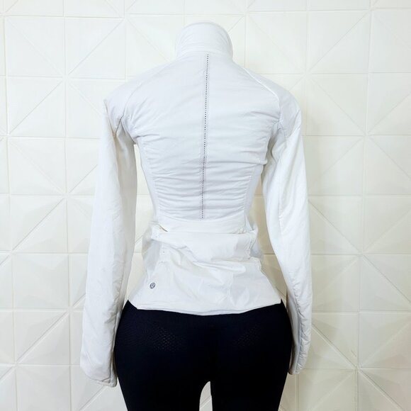Lululemon Women's White Run For Cold Primaloft Full Zip Puffer Jacket Size 6 - Picture 5 of 10